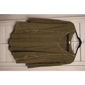 Poetry v neck oversized top with 3/4 sleeves and pockets size